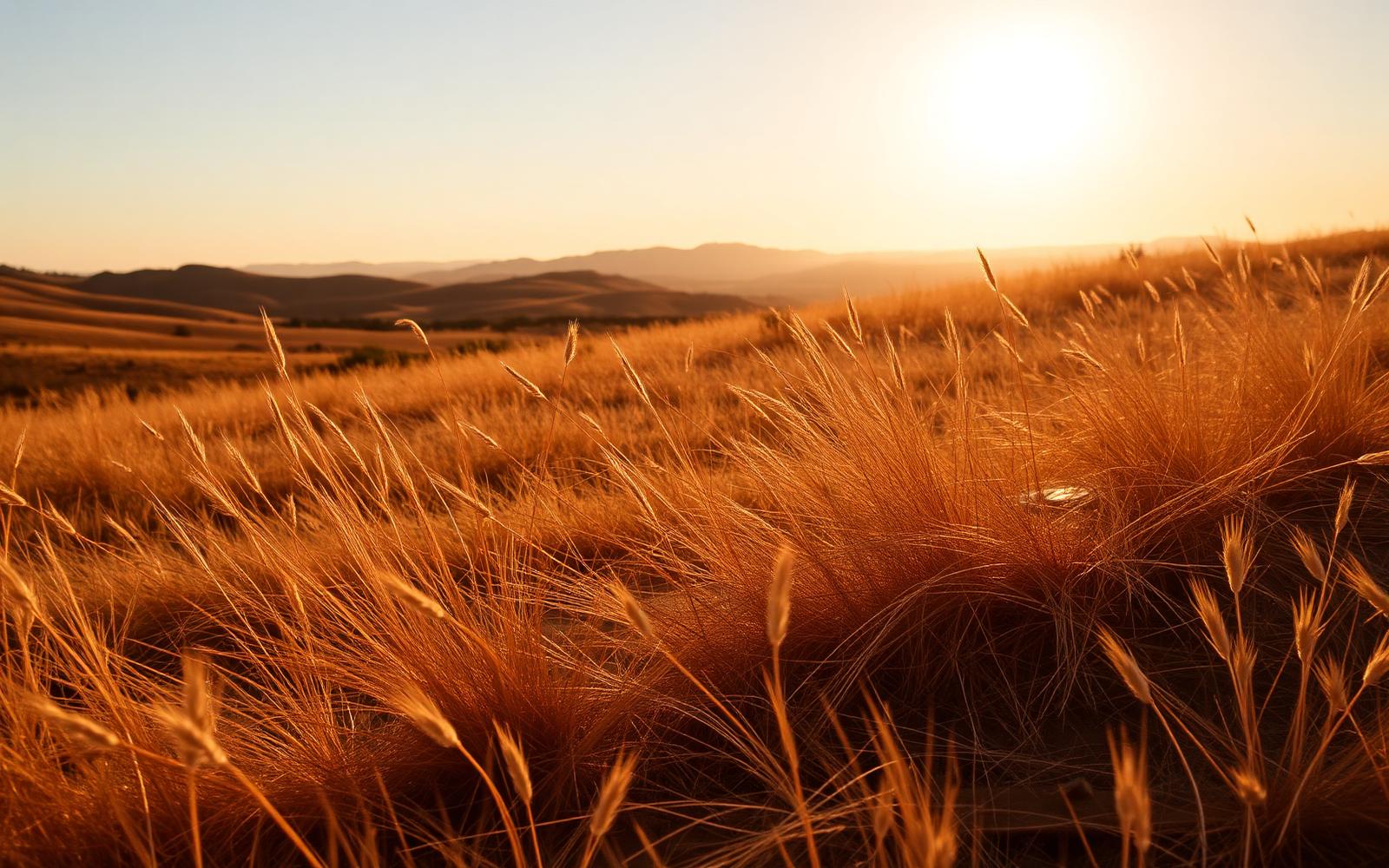 Warm California hills at golden hour